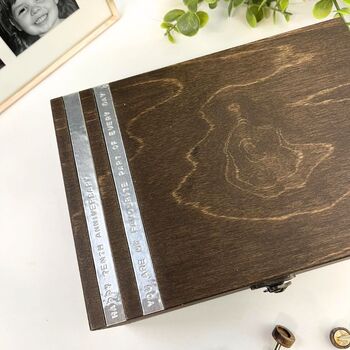 Personalised Aluminium Message Wooden Jewellery Box, 5 of 12