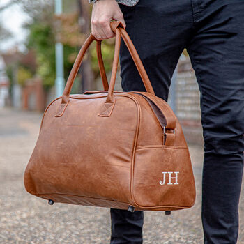 Personalised Classic Weekend Faux Leather Bag, 2 of 3