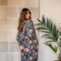 Indian Cotton Midnight Marigold Print Pyjama Set, thumbnail 2 of 4