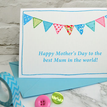 'Bunting' Personalised Birthday Or Mothers Day Card, 4 of 4