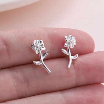 Birth Month Flower Earring Studs, 4 of 12