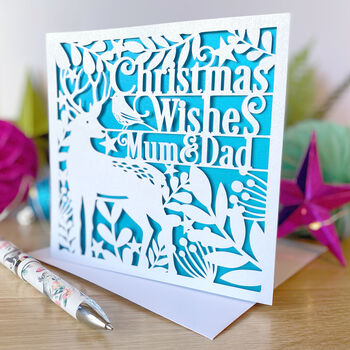 Personalised Christmas Wishes Woodland Card, 2 of 5