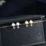 Sterling Silver Tiny Cz And White Opal Stud Earrings, thumbnail 5 of 11