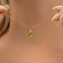 Peridot Pendant Necklace In Sterling Silver And Gold, thumbnail 8 of 11