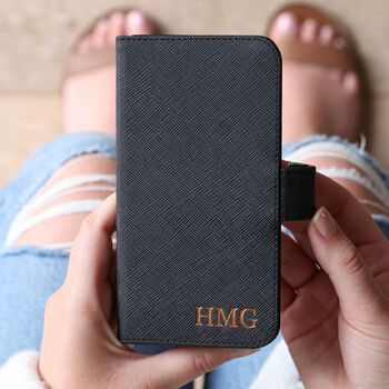 Personalised Black Vegan Leather iPhone 11 Pro Max Case, 2 of 6
