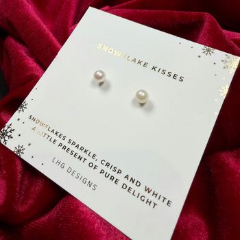 Christmas Freshwater Pearl Stud Earrings, 2 of 3