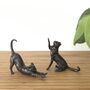 Miniature Bronze Sitting Cat Sculpture 8th Anniversary, thumbnail 8 of 12