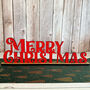 Fancy Font Merry Christmas Standing Sign With Base Decoration, thumbnail 3 of 5