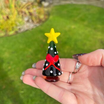 Hand Blown Tiny Glass Christmas With Bow, 2 of 4