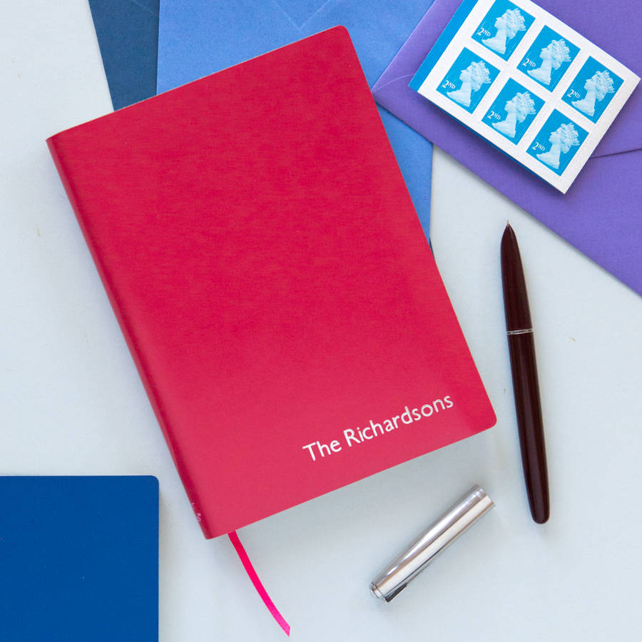 personalised leather address book in seven colours by begolden