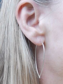 Sterling Silver Curved Hoop Earrings, 8 of 10