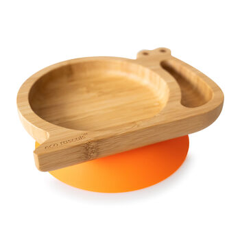 Bamboo Tableware Suction And Section Plate Snail Orange, 2 of 3