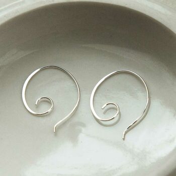 Sterling Silver Wired Curl Threader Earrings, 6 of 7