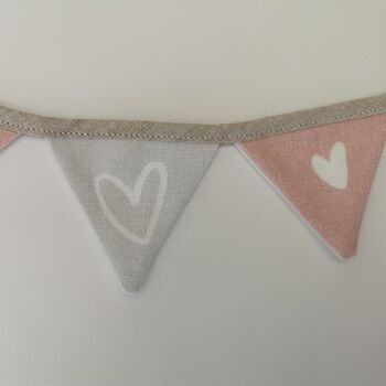 Curtain Tie Backs Pink And Grey Mini Bunting, 10 of 12