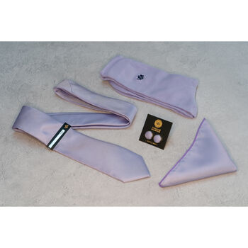 Lavender Textured Tie Set And Socks Wedding Groomsmen, 4 of 8