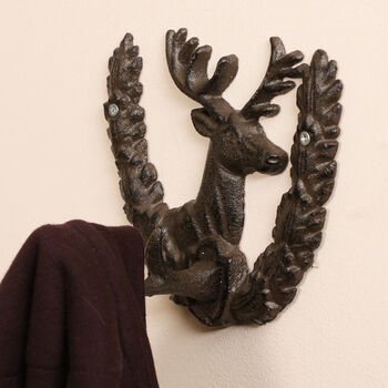 Highland Stag Cast Iron Wall Key Hook, 7 of 8