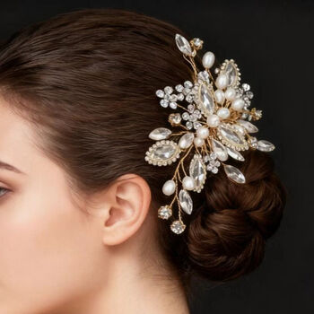 Marquise Crystal And Pearl Hair Comb, 3 of 4