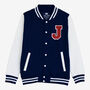 Varsity Baseball Jacket Personalised With College Letter J, thumbnail 1 of 2