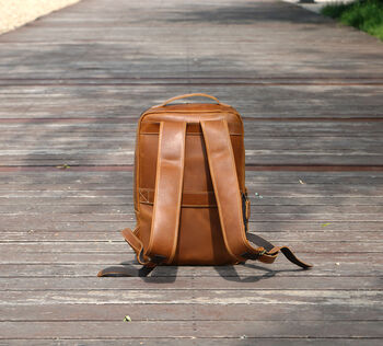 Zip Open Leather Backpack, 6 of 9