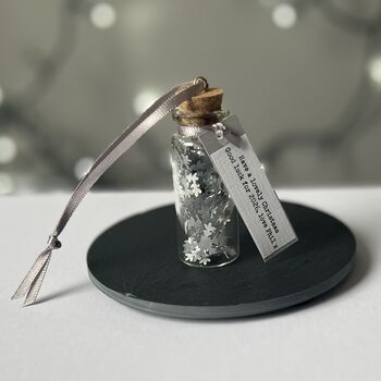 Miniature Silver Snowflakes Personalised Christmas Decoration, 10 of 11