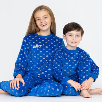 Personalised Matching Mum And Child Snowflake Pyjamas, 7 of 9