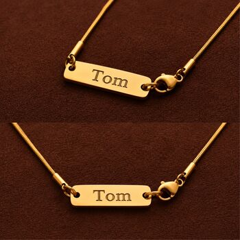 Personalised 18 K Gold Snake Chain Necklace For Men And Women, 3 of 7
