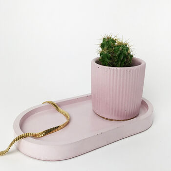 Oval Pink Concrete Trinket Dish, 2 of 4