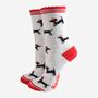 Women's Bamboo Socks Gift Box Grey Party Sausage Dogs, thumbnail 4 of 4