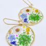Medium Earrings With Real Flowers In Silver Or Gold, thumbnail 5 of 12