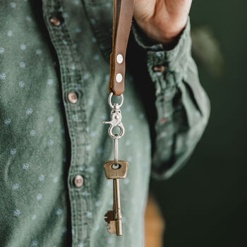 Personalised Leather Lanyard Silver Hardware, 4 of 6