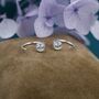 Sterling Silver Crystal Cz Huggie Hoop Earrings, thumbnail 10 of 12
