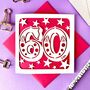 Big Number Personalised 60th Birthday Card, thumbnail 2 of 4
