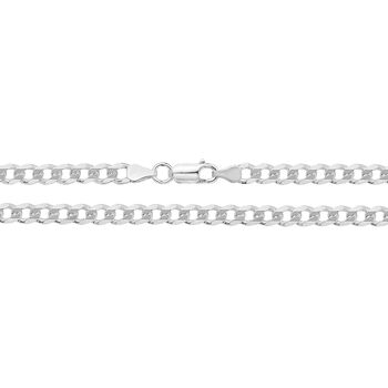 Mens Sterling Silver Flat Curb Chain Necklace, 5 of 10