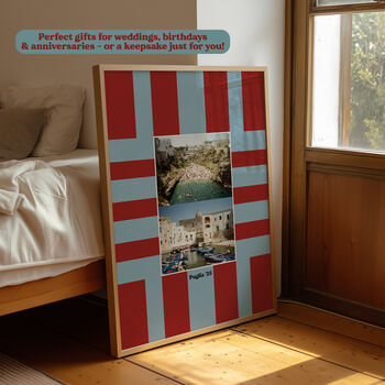 Personalised Photo Print | Patterned Border | Home Decor | Gift | Customizable Template | Trendy | Check | Photo Booth, 7 of 10