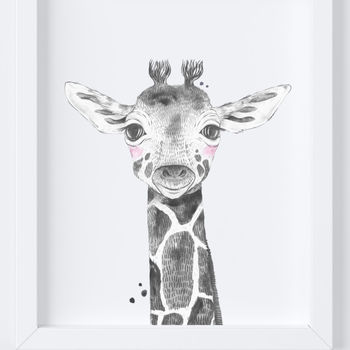 Monochrome Safari Animal Nursery Art Print Set, 5 of 5