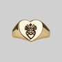 Sacred Heart Signet Ring Gold Or Silver, thumbnail 6 of 6