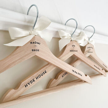 Personalised Wedding Dress Wooden Hanger, 2 of 7