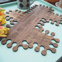 Personalised Walnut Jigsaw Sharing Board And Coasters, thumbnail 2 of 5