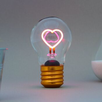 Cordless Edison Heart Lightbulb, 3 of 7