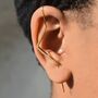Minimalist Geometric White Topaz Silver Drop Earrings, thumbnail 4 of 8