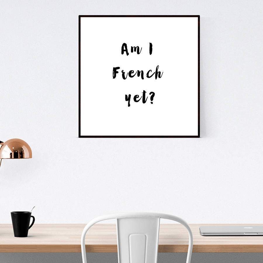 French Typography Wall Print By Ruby and B
