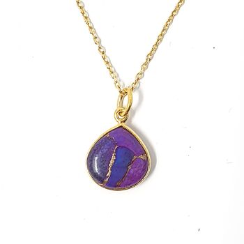 18k Gold Vermeil Plated Amethyst Heart Necklace, 3 of 4