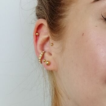 Gold Plated Ball Bead Stud Earrings 5mm, 3 of 6