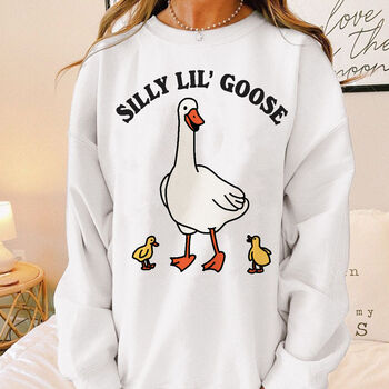 'Silly Lil Goose' Cute Cottagecore Sweatshirt, 2 of 5