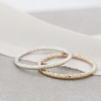 Faceted Band Ring. 9ct Gold Stackable Ring, 5 of 6