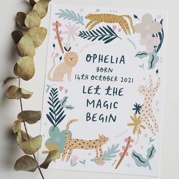 Let The Magic Begin Personalised New Baby Print, 4 of 8