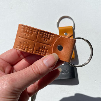 Personalised Leather Keyring With Welsh Detail, 3 of 10