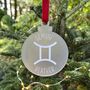 Gemini Zodiac Star Sign Christmas Decoration, thumbnail 3 of 6