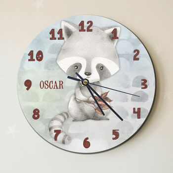 Woodland Raccoon Child's Clock, 2 of 5
