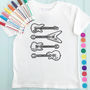 Personalised Guitars Colour In Child's T Shirt, thumbnail 2 of 4